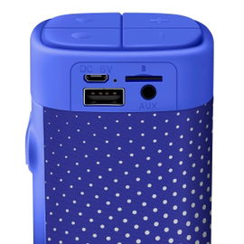 Bocina Bluetooth* mini SoundBar con acabado textil azul