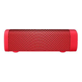 Bocina Bluetooth* mini SoundBar con acabado textil rojo