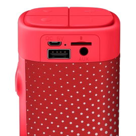 Bocina Bluetooth* mini SoundBar con acabado textil rojo