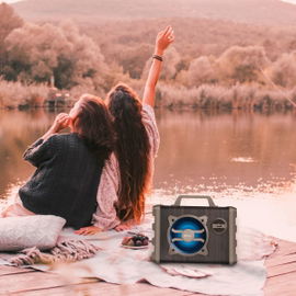 Amplificador de 350 WPMPO Bluetooth* con batería recargable y luz LED, portátil