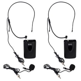 Sistema de 2 micrófonos inalámbricos VHF, de solapa y nuca Sistema de 2 micrófonos inalámbricos VHF, de solapa y nuca