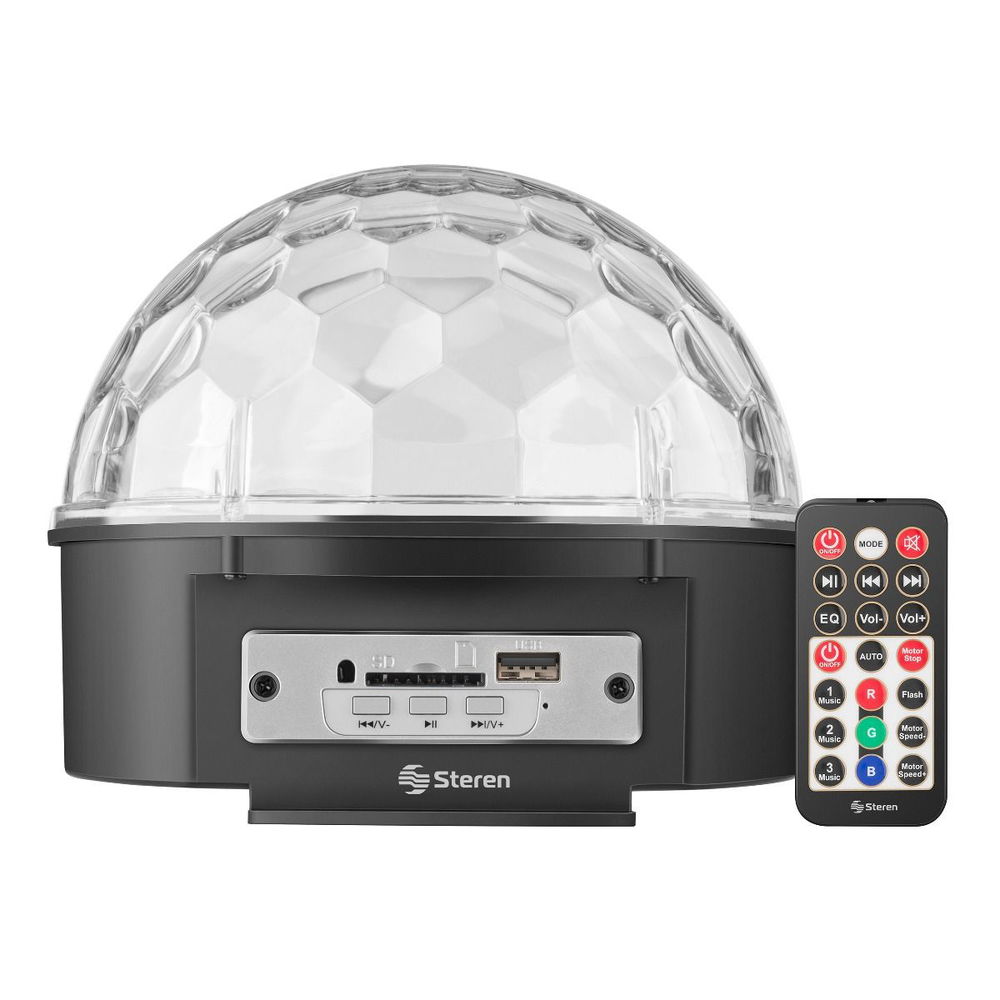 Esfera LED audio rítmica con bocinas y reproductor USB/SD Esfera LED audio rítmica con bocinas y reproductor USB/SD