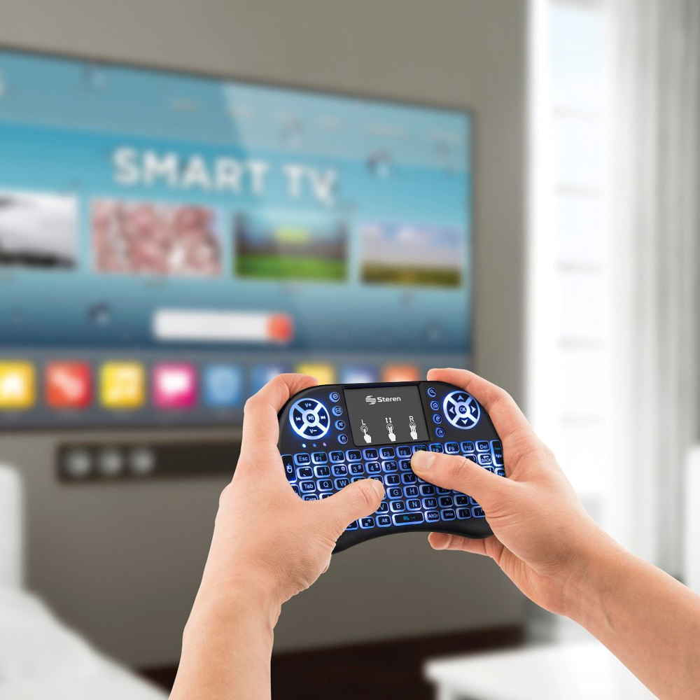 Teclado inalámbrico con touch pad y batería recargable para Smart TV