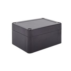 Gabinete Plástico Negro para Exterior (IP65) de 100 x 68 x 50 mm Cierre por Tornillos.