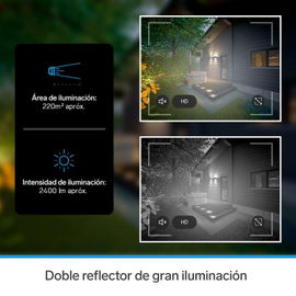 Cámara de seguridad Wi-Fi Full HD con reflector LED fija