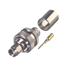 Conector SMA Macho Inverso de Anillo Plegable para cables 9913, LMR-400, RG-8/U, CNT-400.