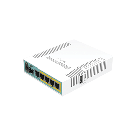 MikroTik RouterBOARD hEX RB960PGS - Router - conmutador de 4 puertos - GigE - 800 MHz - RAM: 128MB - 12-57V