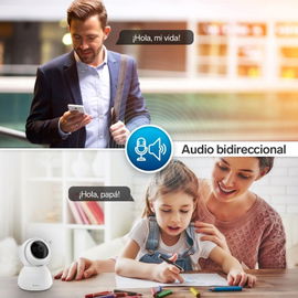 Cámara de seguridad Wi-Fi / Ethernet Full HD robotizada con seguidor de movimiento
