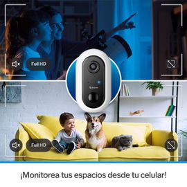 Cámara de seguridad Wi-Fi* Full HD fija con batería recargable, compatible con asistentes de voz Cámara de seguridad Wi-Fi* Full HD fija con batería recargable, compatible con asistentes de voz