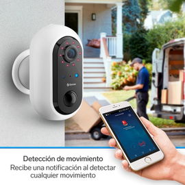 Cámara de seguridad Wi-Fi* Full HD fija con batería recargable, compatible con asistentes de voz Cámara de seguridad Wi-Fi* Full HD fija con batería recargable, compatible con asistentes de voz