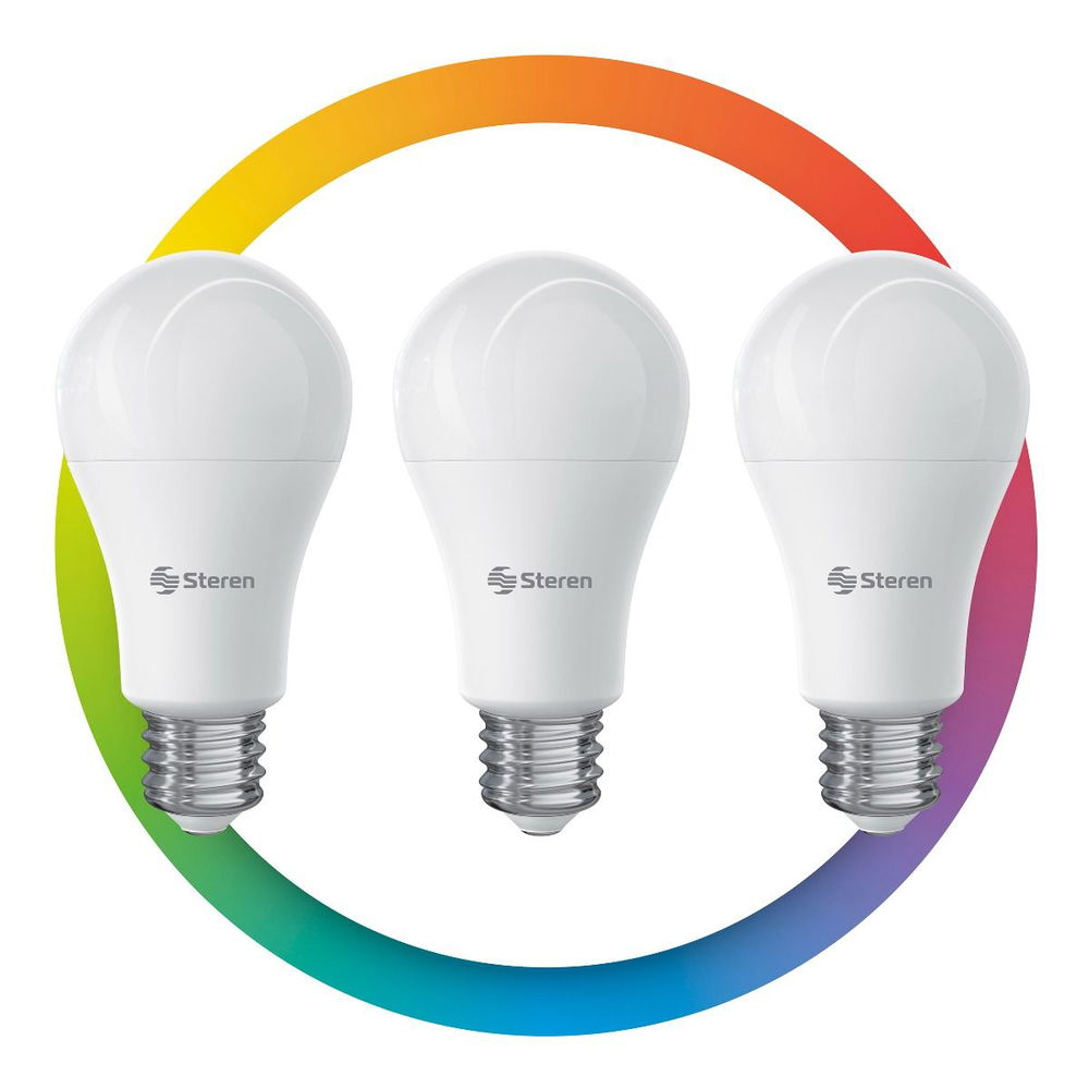 3 focos LED Wi-Fi* multicolor, de 10 W 3 focos LED Wi-Fi* multicolor, de 10 W