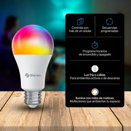 3 focos LED Wi-Fi* multicolor, de 10 W 3 focos LED Wi-Fi* multicolor, de 10 W