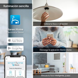 3 focos LED Wi-Fi* multicolor, de 10 W 3 focos LED Wi-Fi* multicolor, de 10 W