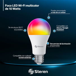 3 focos LED Wi-Fi* multicolor, de 10 W 3 focos LED Wi-Fi* multicolor, de 10 W