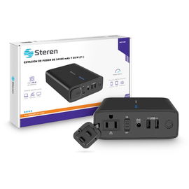 Estación de poder portátil de 24,000 mAh con inversor de corriente de 80 W (110 Vca) Estación de poder portátil de 24,000 mAh con inversor de corriente de 80 W (110 Vca)