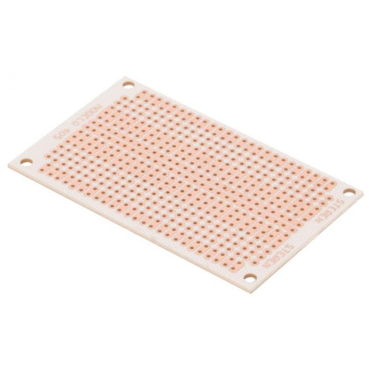 Placa fenólica perforada con pistas, de 7,5 cm x 4,5 cm Placa fenólica perforada con pistas, de 7,5 cm x 4,5 cm