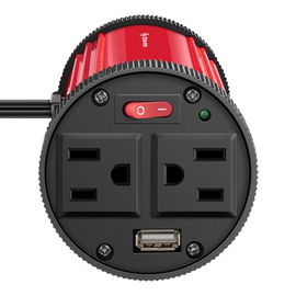 Inversor de corriente automotriz de 150 W (12 Vcc a 110 Vca), para portavasos Inversor de corriente automotriz de 150 W (12 Vcc a 110 Vca), para portavasos