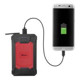 Arrancador para auto compacto, power bank y linterna LED