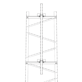 Brazo para Sección #7 Torre Titan con Herrajes y Mástil de 6' (1.8m).