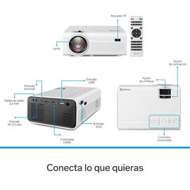 Proyector multimedia de 2600 lúmenes, portátil