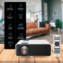 Proyector multimedia HD de 7000 lúmenes, portátil Proyector multimedia HD de 7000 lúmenes, portátil