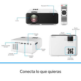Proyector multimedia HD de 7000 lúmenes, portátil Proyector multimedia HD de 7000 lúmenes, portátil