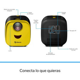 Micro proyector multimedia de 1000 lúmenes, portátil