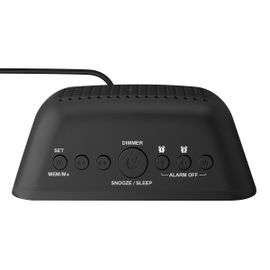 Radio reloj despertador digital FM con doble cargador USB