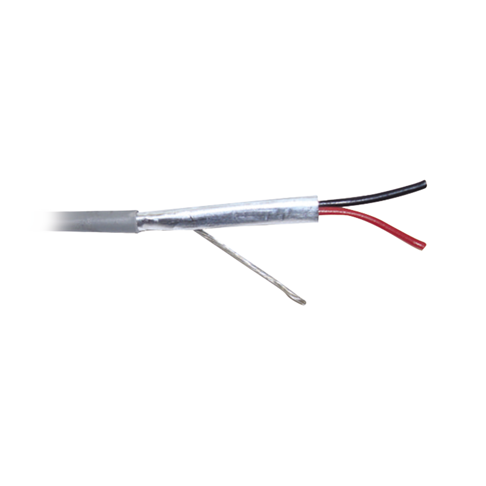 Bobina de 305 Metros de Cable 2x18 AWG Blanco CMR Blindado para Control y Seguridad / Cobre Puro / Blindaje 