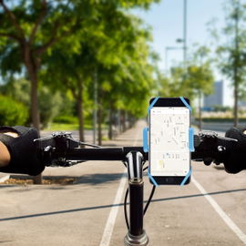 Soporte para celular con sujeción en manubrio Soporte para celular con sujeción en manubrio