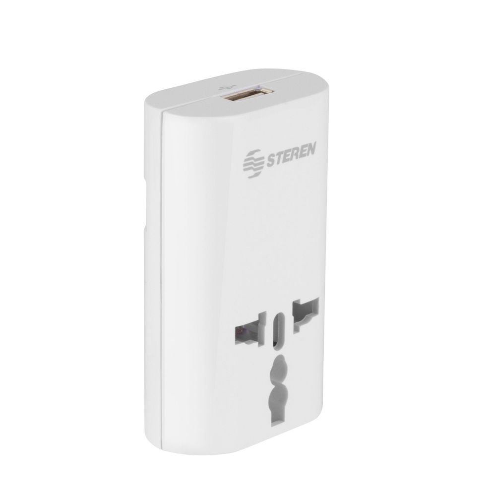 Adaptador universal de contactos, con cargador USB para viaje Adaptador universal de contactos, con cargador USB para viaje