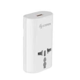 Adaptador universal de contactos, con cargador USB para viaje Adaptador universal de contactos, con cargador USB para viaje