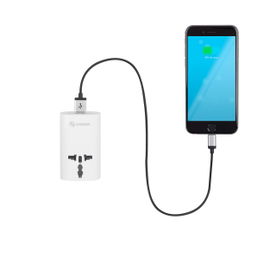 Adaptador universal de contactos, con cargador USB para viaje Adaptador universal de contactos, con cargador USB para viaje