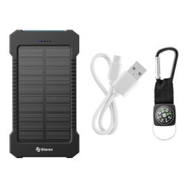 Power Bank de 6,000 mAh con 2 salidas USB y cargador solar Power Bank de 6,000 mAh con 2 salidas USB y cargador solar