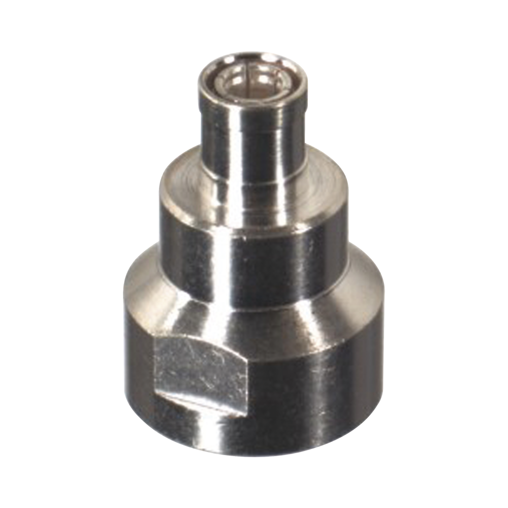 Adaptador UNIDAPT Hembra a Conector SMB Plug (Pin Hembra), Plata / Oro / Teflón.