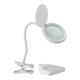 Lámpara LED con lupa (3x), cuello flexible y pinza Lámpara LED con lupa (3x), cuello flexible y pinza