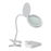 Lámpara LED con lupa (3x), cuello flexible y pinza