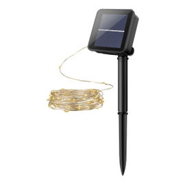Serie LED decorativa con panel solar y batería recargable, para exterior