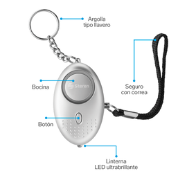 Alarma personal de 120 dB, con linterna LED Alarma personal de 120 dB, con linterna LED