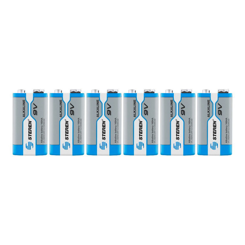 Paquete de 6 pilas alcalinas de 9V Paquete de 6 pilas alcalinas de 9V