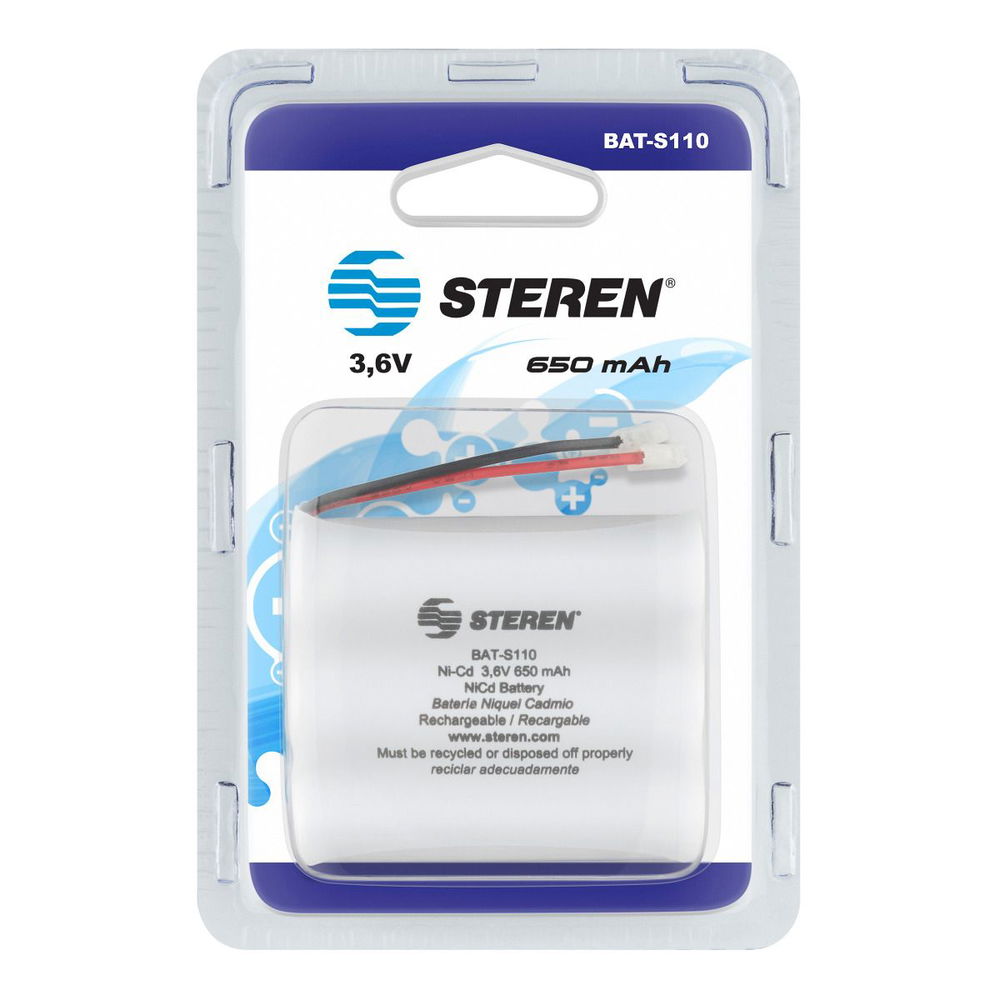 Pila telefónica recargable NiCd de 3.6 Vcc, 650 mAh Pila telefónica recargable NiCd de 3.6 Vcc, 650 mAh
