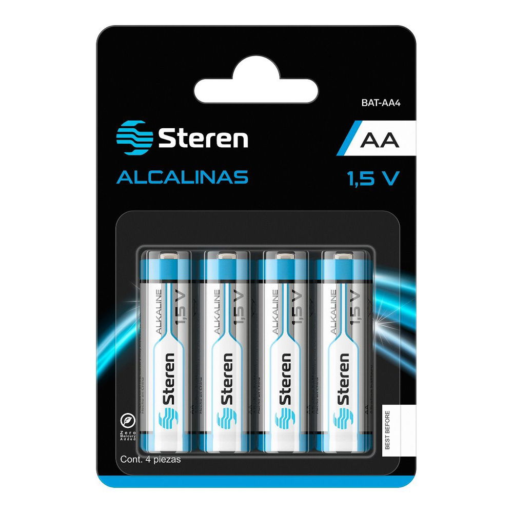 Paquete de 4 pilas alcalinas Paquete de 4 pilas alcalinas
