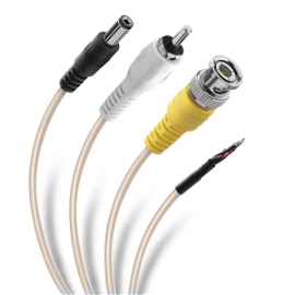 Cable CCTV para señal y alimentación (RCA, BNC, plug invertido)