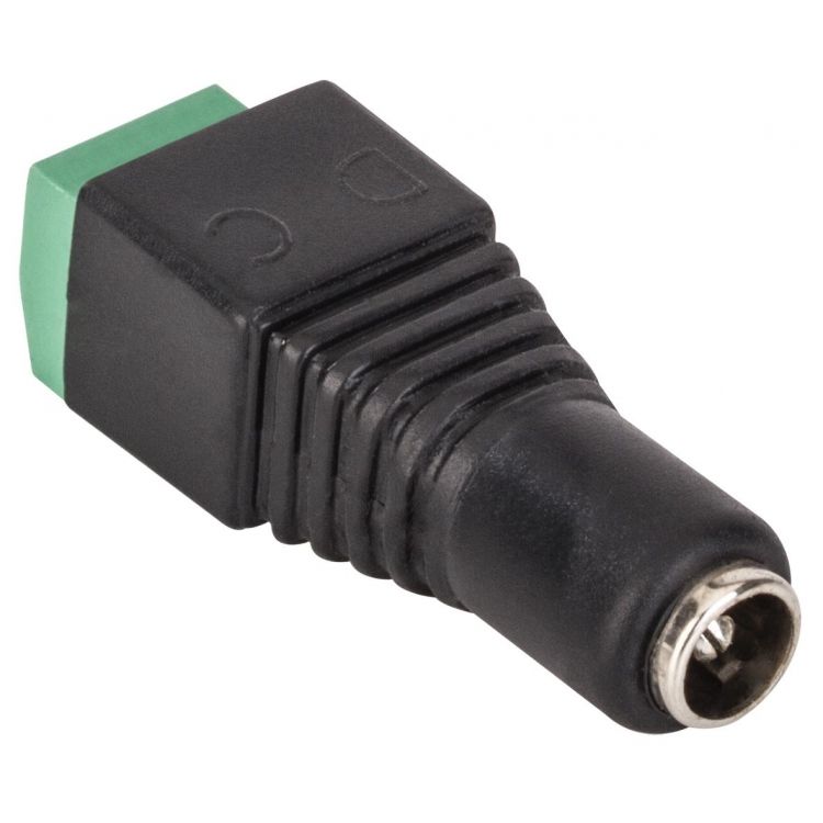 Adaptador jack invertido 2.1 mm a 2 terminales atornillables Adaptador jack invertido 2.1 mm a 2 terminales atornillables