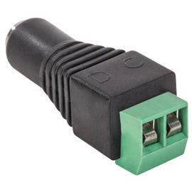 Adaptador jack invertido 2.1 mm a 2 terminales atornillables Adaptador jack invertido 2.1 mm a 2 terminales atornillables