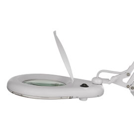 Lámpara LED con lupa (5x) y brazo articulado, blanca Lámpara LED con lupa (5x) y brazo articulado, blanca