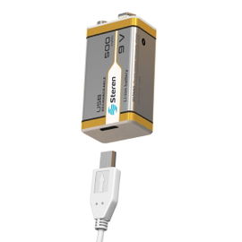 Batería recargable USB Li-Ion tipo 9V (cuadrada), de 500 mAh Batería recargable USB Li-Ion tipo 9V (cuadrada), de 500 mAh