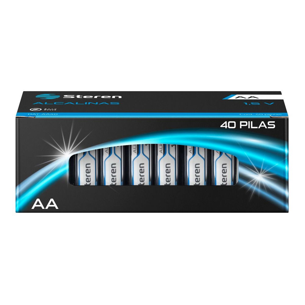 Paquete de 40 pilas alcalinas Paquete de 40 pilas alcalinas