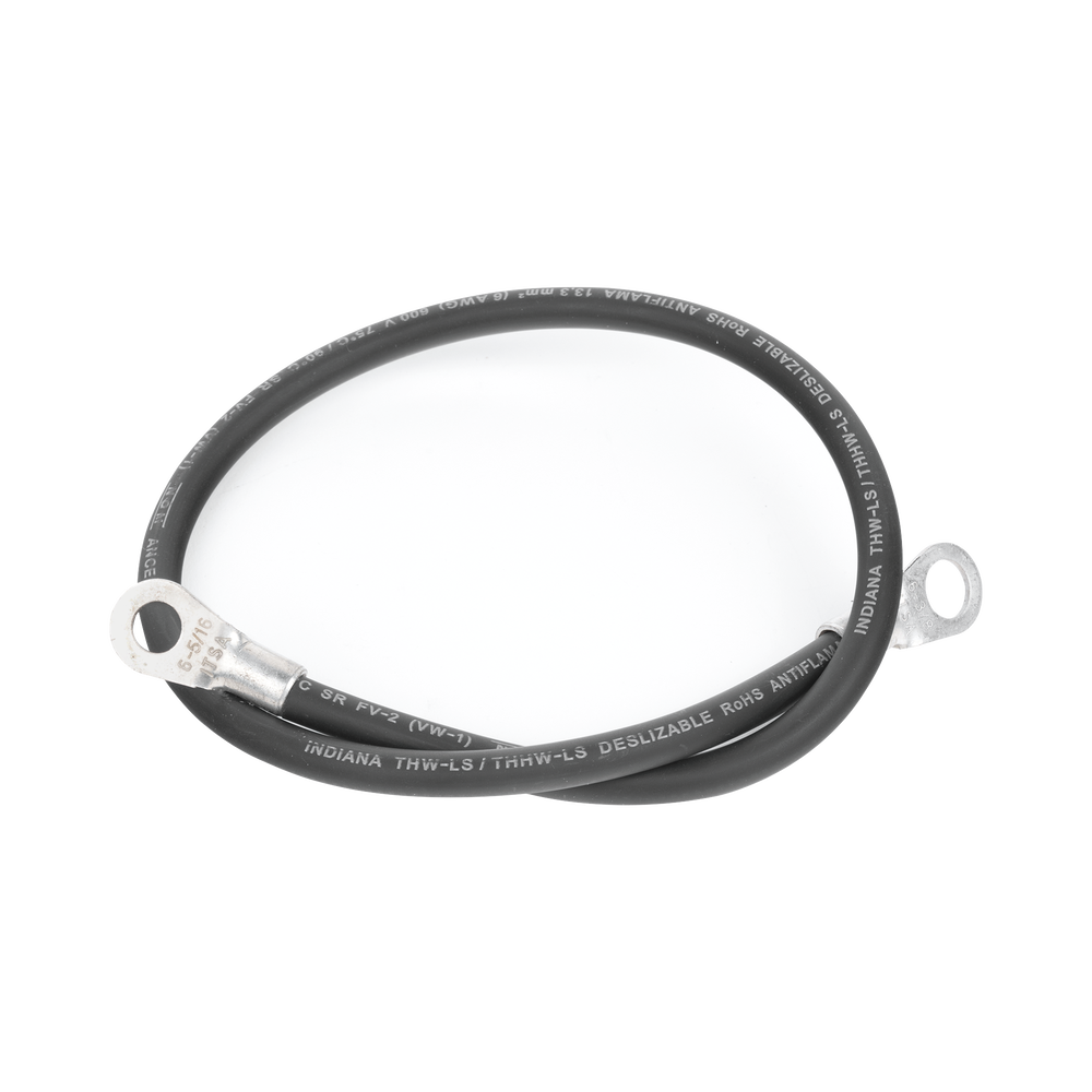 Jumper para Puesta a Tierra con Cable 6 AWG con Conectores de Ojo de 50 cm.