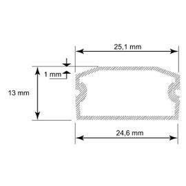 Canaleta de PVC mediana, de 2 m Canaleta de PVC mediana, de 2 m